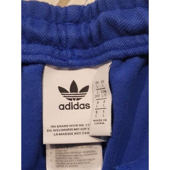 Adidas Multipurpose Shorts Men Sz L Blue White Drawstring Pockets Athleisure - Picture 6 of 7